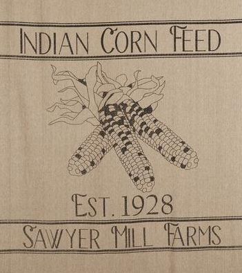 Sawyer Mill Charcoal Corn Feed Shower Curtain