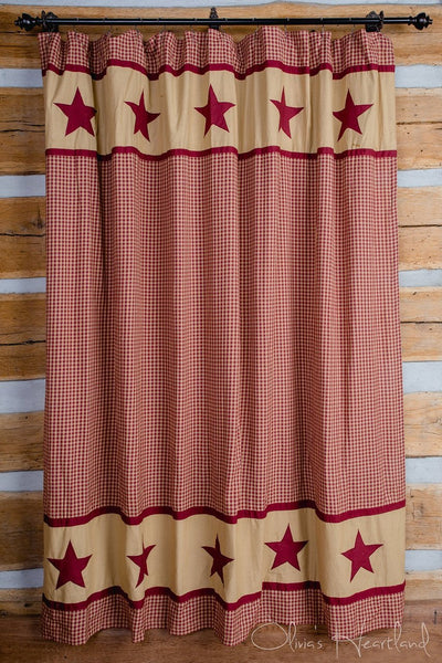 Burgundy and Tan Shower Curtain