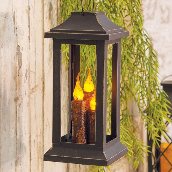 Burnt Mustard Three Taper Lantern, 10 inch Allysons Place