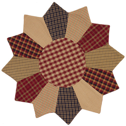 Cranberry Patchwork Accent Mat 13"