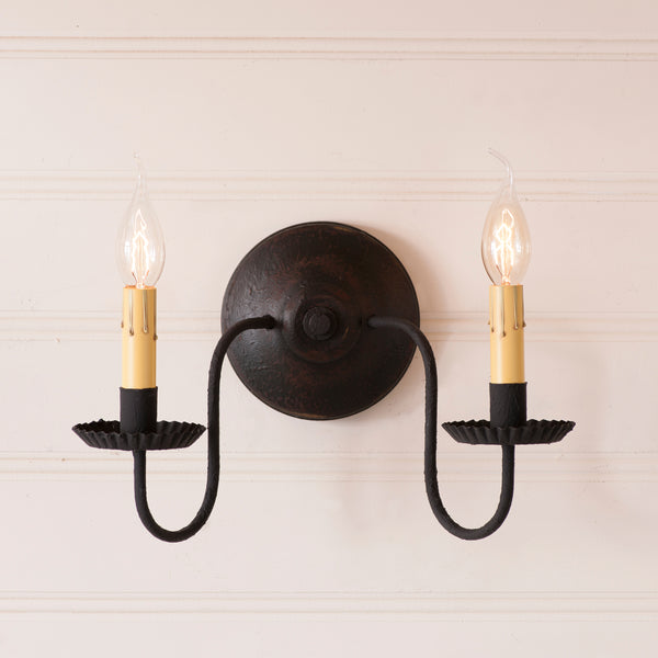 Ashford Sconce with textured paint, Primitive Country Farmhouse Style Lighting Window Home Bath Kitchen Décor & Accessories
