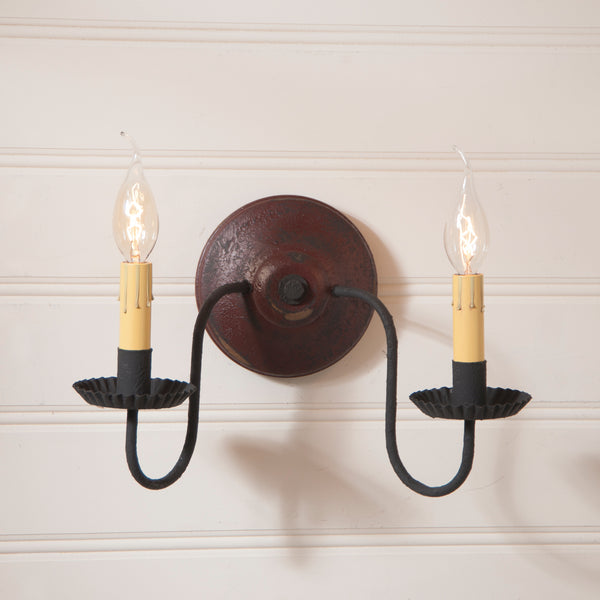 Ashford Sconce with textured paint, Primitive Country Farmhouse Style Lighting Window Home Bath Kitchen Décor & Accessories