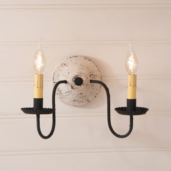 Ashford Wall Sconce in Plantation Red, Primitive Country Farmhouse Style Lighting Window Home Bath Kitchen Décor & Accessories