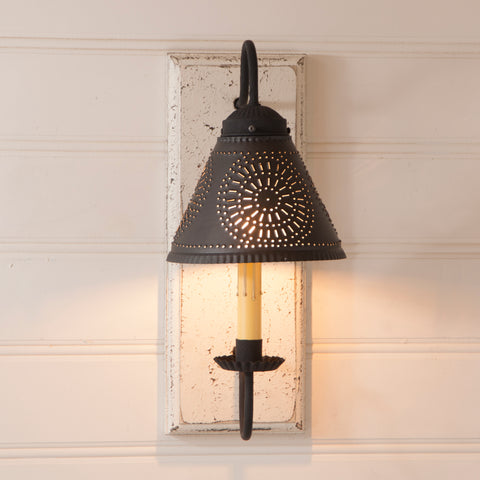 Crestwood Sconce in Vintage White Country Primitive, Primitive Country Farmhouse Style Lighting Window Home Bath Kitchen Décor & Accessories