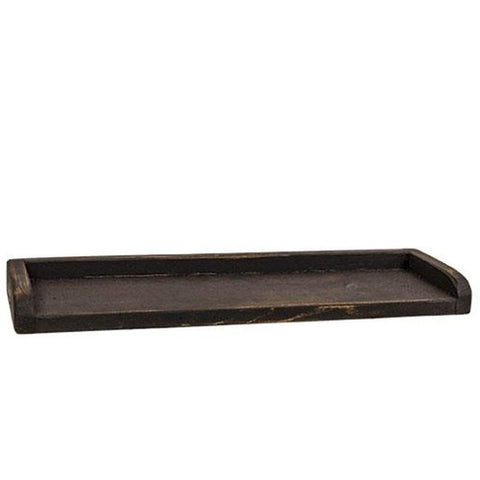 Aged Wood Toilet Tank Cover in Black is a distressed, painted wood tray that is made to be sat on the back of a toilet. Measures 19" wide by 6.25" deep and 1.5" high Visit website for FREE s/h & discount offers. Primitive Country Farmhouse Home Wood Decor.