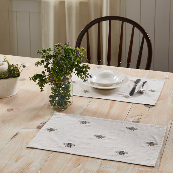 Embroidered Bee Table Collection