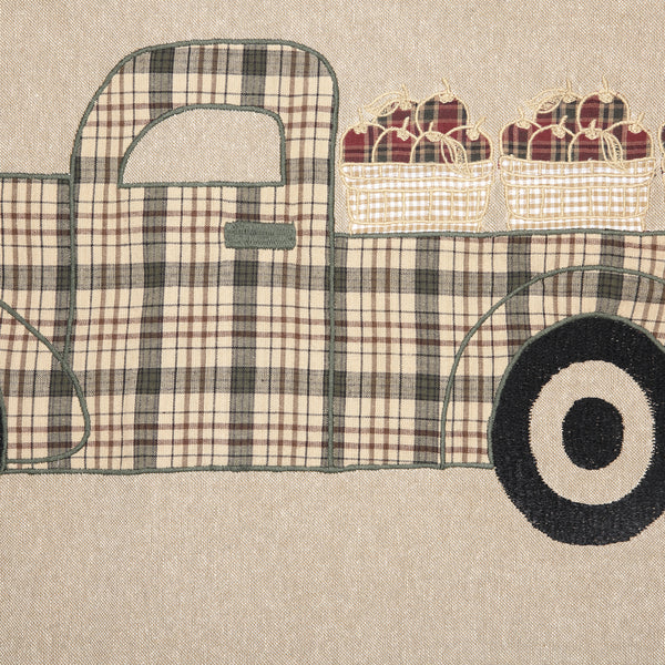 Cider Mill Applique Apple Truck Pillow 14x22 - Allysons Place