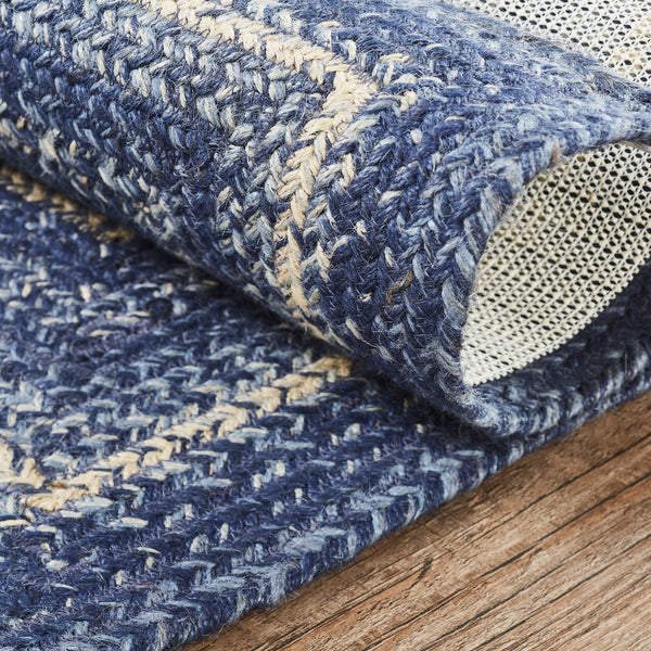 VHC Brands Farmhouse 36x60 Area Rug Blue Kaila Textured Jute Pad Floor  Decor