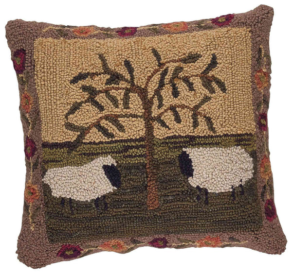 Beckham Elk Hooked Pillow 18x18 - Accent Pillows - PINE VALLEY QUILTS