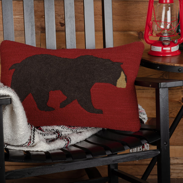 Wyatt Bear Hooked Pillow 14x22 - Main Image