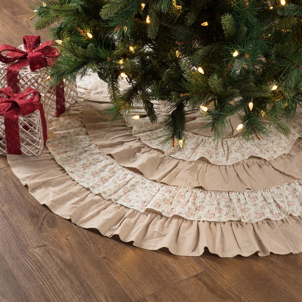 Carol Christmas Collection, Primitive Country Farmhouse Holiday Christmas Tree Skirt, Stocking, Table Kitchen Dining