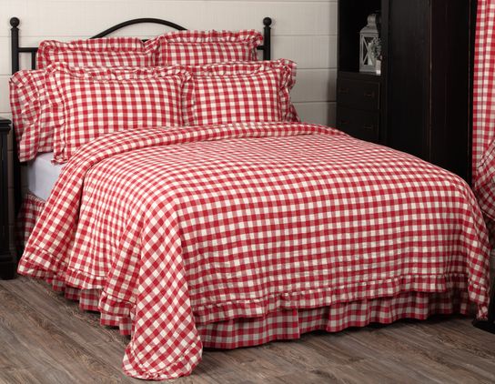 Annie Buffalo Red Check Ruffled Bedding Collection