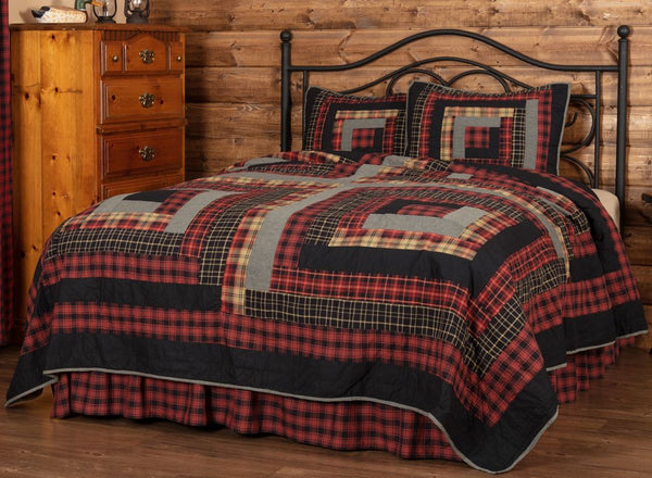 Cumberland Combos, Chili pepper reds, caviar blacks, and natural tans make the Cumberland Luxury King Quilt a woodcutter's dream. Primitive Country Farmhouse Quilted Bedding. Hunting Log Cabin Lodge Moose. 
