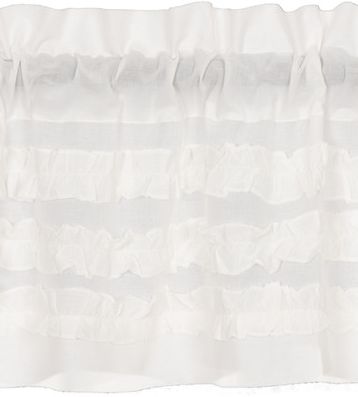 White Ruffled Sheer Petticoat Window Treatments