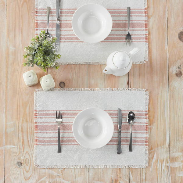 Coral Stripe Table Collection