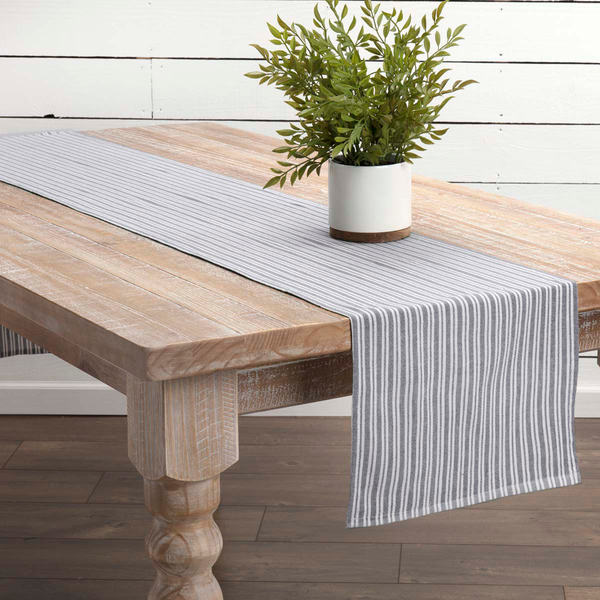 Classic Stripe Blue Table Collection, Primitive Country Farmhouse Table Kitchen Dining Decor.