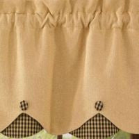 Burlap & Check Black Window Treatments