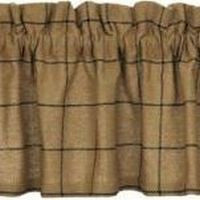 Burlap Check Window Treatments
