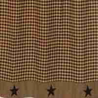 Black Applique Star Shower Curtain