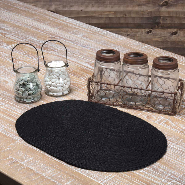 Black Braided Jute Table