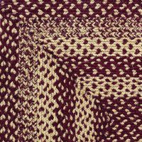 Burgundy and Tan Braided Jute Rug Collection