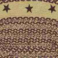 Burgundy and Tan Stenciled Braided Jute Rug Collection