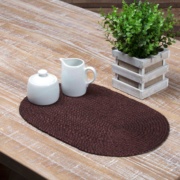 Burgundy Braided Jute Table