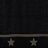 Burlap Black Star Shower Curtain, Primitive Country Farmhouse Bath Bathroom Home Decor.