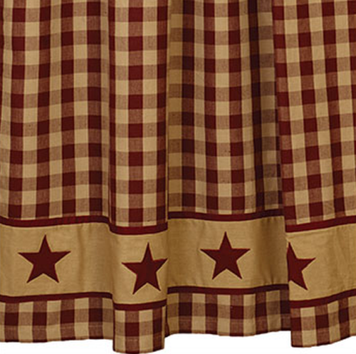 Cranberry Country Star Shower Curtain