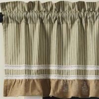 Kendra Stripe Green Ticking Window Treatments