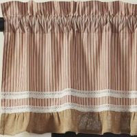 Kendra Stripe Red Ticking Window Treatments