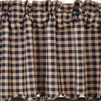 Navy Check Scalloped Window Treatments