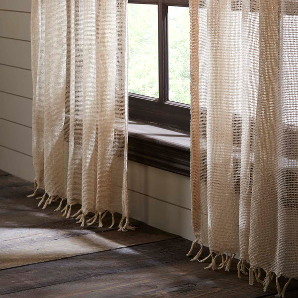Natural Boucle i pairs well with soft, romantic details like ruching and ruffling, or the loose weave lends itself well to coastal looks, bringing laid back style and casual elegance. Primitive Country Farmhouse Window Treatments Curtains Home Decor.