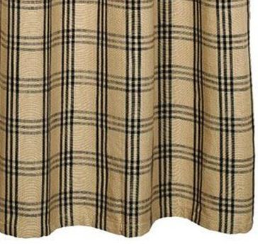 Cottonwood Black Shower, Black and Tan windowpane plaid fabric. Primitive Country Farmhouse Bath Bathroom Home Decor.