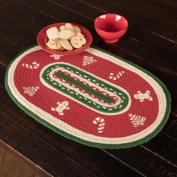 Christmas Cookies Collection Braided Jute Table Decor Tree Skirt Rug Holiday Primitive Country Farmhouse