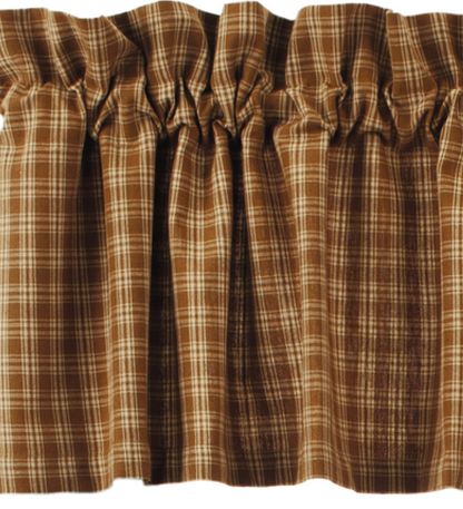 Cambridge Mustard Window, Mustard and tan plaid cotton fabric. Primitive Country Farmhouse Window Treatments Curtains Home Decor.