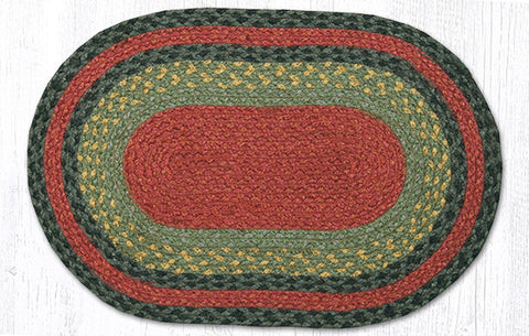 MS-238 Burgundy/Olive/Charcoal Oval Swatch 10"x15"