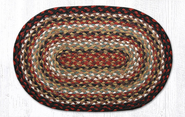 MS-319 Burgundy/Mustard/Ivory Oval Swatch 10"x15"