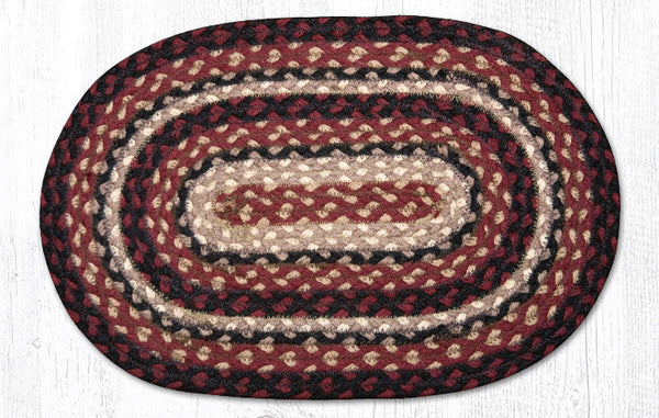 MS-344 Burgundy/Black/Tan Oval Swatch 10"x15"