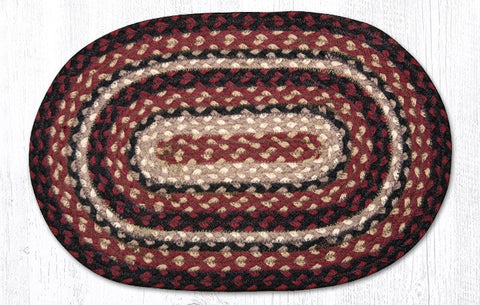 MS-344 Burgundy/Black/Tan Oval Swatch 10"x15"