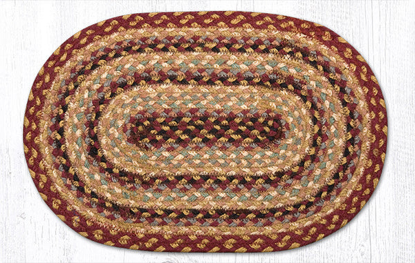 MS-357 Burgundy/Gray/Cream Oval Swatch 10"x15"