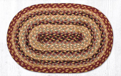 MS-357 Burgundy/Gray/Cream Oval Swatch 10"x15"