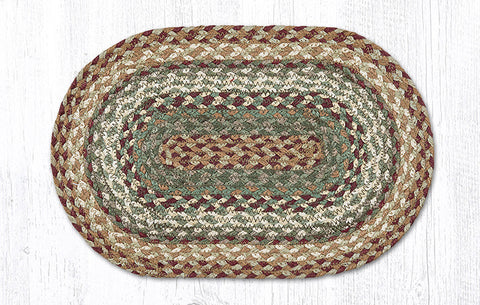MS-413 Buttermilk/Cranberry Oval Swatch 10"x15"
