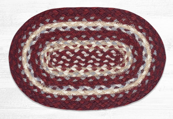 MS-791 Burgundy/Gray/Cream Oval Swatch 10"x15"