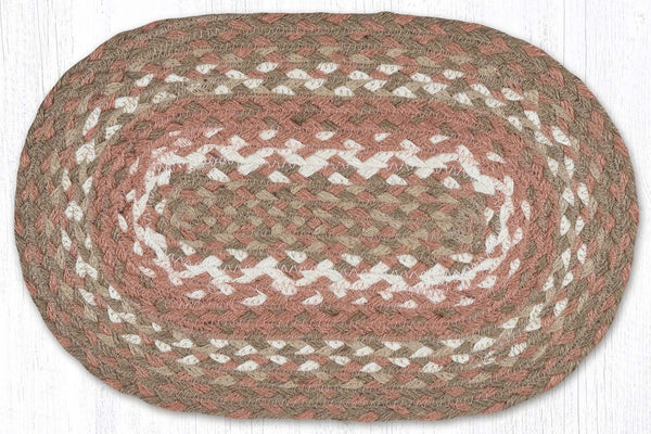 MS-914 Taupe/Ivory/Peach Oval Swatch 10"x15"