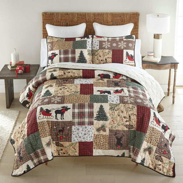 Dashing 3PC Quilt Set – Rustic Winter Cabin Bedding
