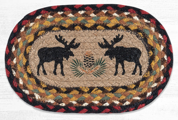 OMSP-19 Black Moose Printed Oval Swatch 7.5"x11"