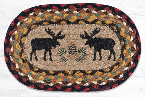 OMSP-19 Black Moose Printed Oval Swatch 7.5"x11"