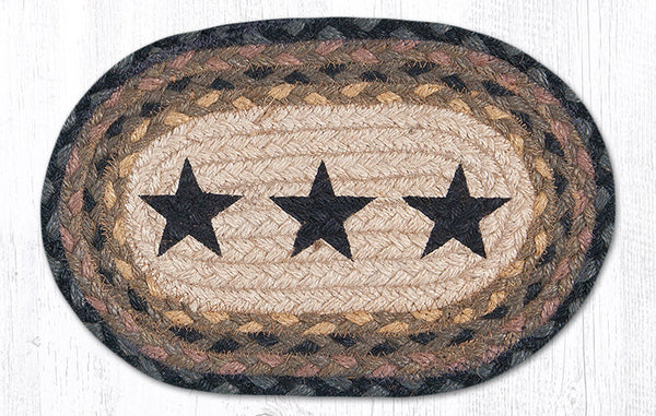 OMSP-99 Black Star Printed Oval Swatch 7.5"x11"