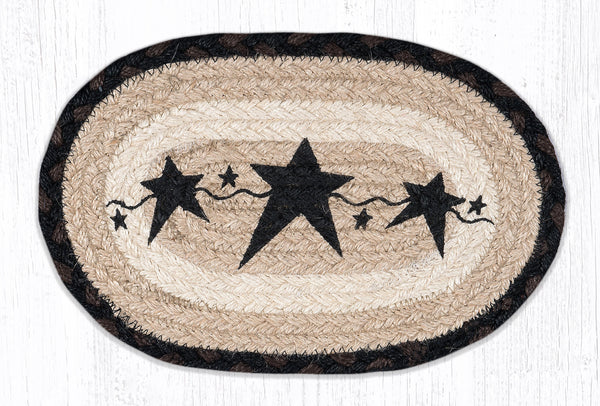 OMSP-313 Primitive Stars Black Printed Oval Swatch 7.5"x11"